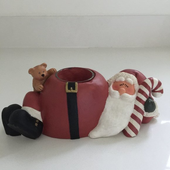 Christmas Holiday Santa Claus Votive Candle Holder - Picture 1 of 6